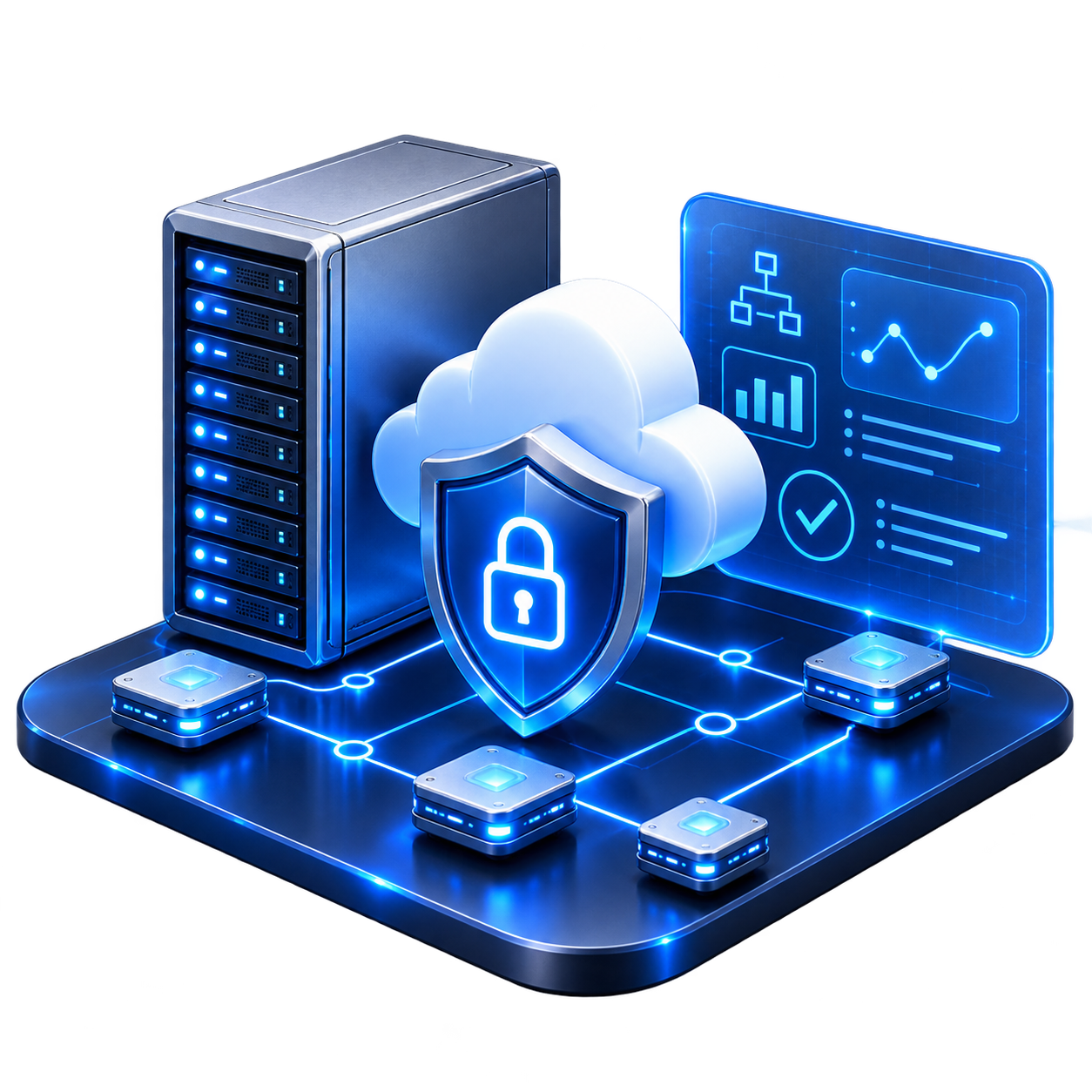 IT-Infrastruktur mit Server, Cloud, Netzwerk und Datenschutz